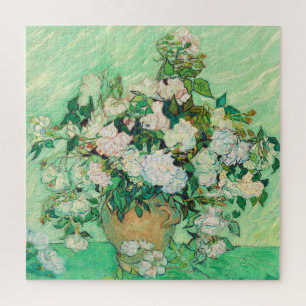Vincent Van Gogh Vase mit rosa Roses Fine Art Puzzle