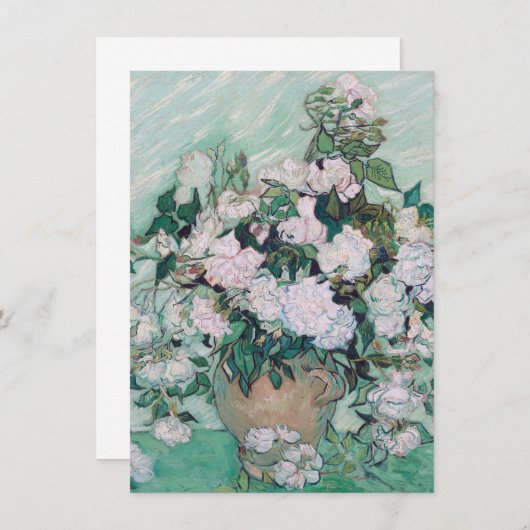 Vincent Van Gogh - Vase mit Rose, 1890 Dankeskarte (Vorne/Hinten)