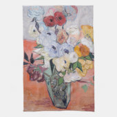 Vincent van Gogh - Vase mit Rose und Anemonen Geschirrtuch (Vertikal)