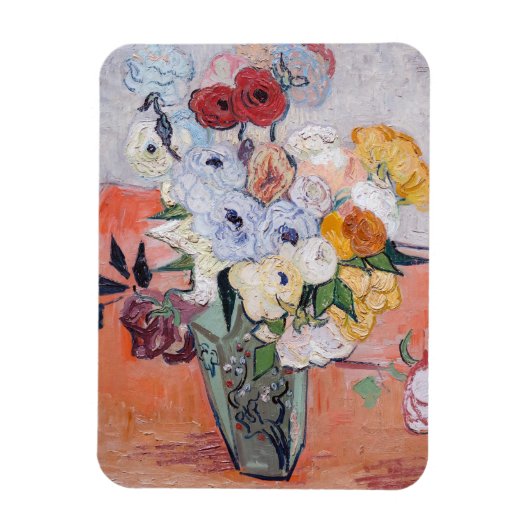 Vincent van Gogh - Vase mit Rose und Anemonen Magnet (Vertikal)