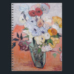 Vincent van Gogh - Vase mit Rose und Anemonen Notizblock<br><div class="desc">Stillleben / Japanische Vase mit Rose und Anemonen - Vincent van Gogh,  1890</div>