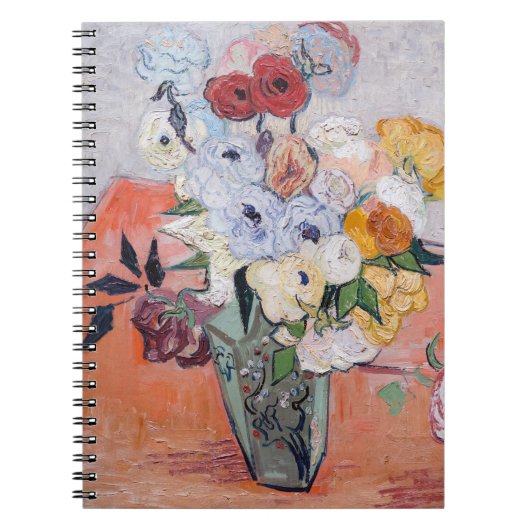 Vincent van Gogh - Vase mit Rose und Anemonen Notizblock (Vorderseite)