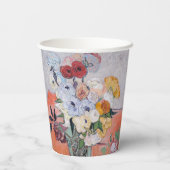 Vincent van Gogh - Vase mit Rose und Anemonen Pappbecher (Rückseite)