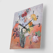 Vincent van Gogh - Vase mit Rose und Anemonen Quadratische Wanduhr (Winkel)