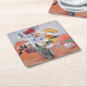 Vincent van Gogh - Vase mit Rose und Anemonen Rechteckiger Pappuntersetzer (angewinkelt)