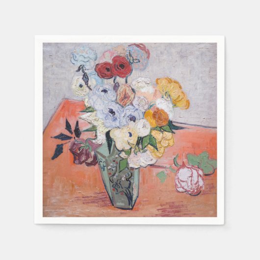 Vincent van Gogh - Vase mit Rose und Anemonen Serviette (Vorderseite)