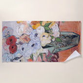Vincent van Gogh - Vase mit Rose und Anemonen Strandtuch (Vorderseite)