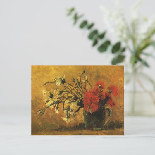 Vincent Van Gogh - Vase mit roten Nelken Postkarte (Stehend Vorderseite)