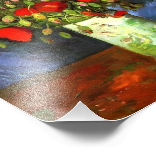 Vincent Van Gogh Vase mit roten Pfefferchen Blumen Fotodruck (Ecke)