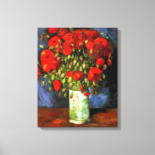 Vincent Van Gogh Vase mit roten Pfefferchen Blumen Leinwanddruck (Vorderseite)