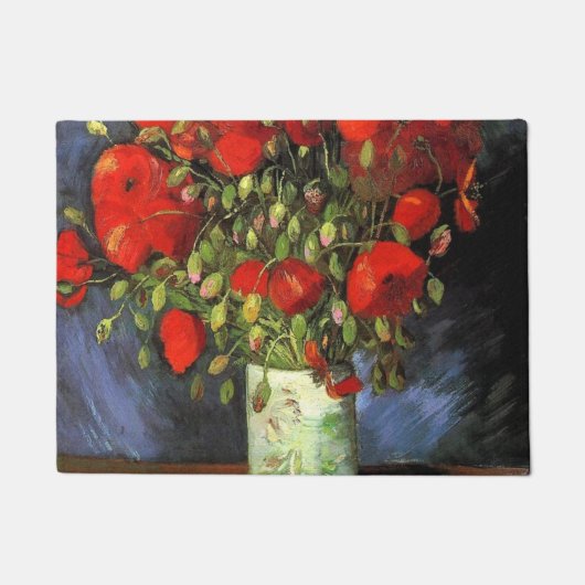 Vincent Van Gogh Vase mit roten Pflaumen Fußmatte (Vorderseite)