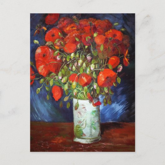 Vincent Van Gogh Vase mit roten Poppies Postkarte (Vorderseite)