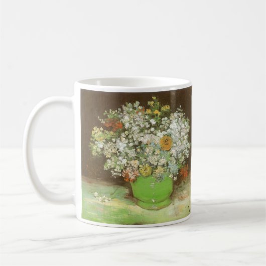 Vincent van Gogh - Vase mit Zinnias und Blume Kaffeetasse (Links)