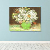 Vincent van Gogh - Vase mit Zinnias und Blume Leinwanddruck (Insitu (Holzboden))