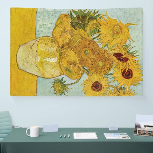 Vincent Van Gogh - Vase mit zwölf Sonnenblumen Banner (Messe)
