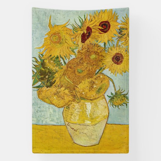Vincent Van Gogh - Vase mit zwölf Sonnenblumen Banner (Vertikal)