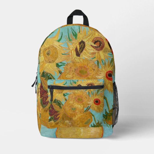 Vincent Van Gogh - Vase mit zwölf Sonnenblumen Bedruckter Rucksack (Vorderseite)