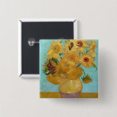 Vincent Van Gogh - Vase mit zwölf Sonnenblumen Button (Vorne & Hinten)