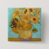 Vincent Van Gogh - Vase mit zwölf Sonnenblumen Button (Vorderseite)