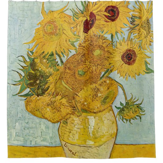 Vincent Van Gogh - Vase mit zwölf Sonnenblumen Duschvorhang (Vorderseite)