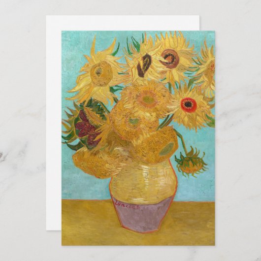 Vincent Van Gogh - Vase mit zwölf Sonnenblumen Einladung (Vorne/Hinten)