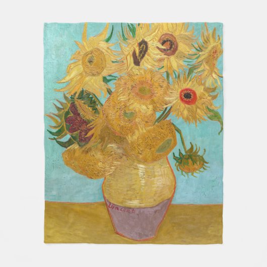 Vincent Van Gogh - Vase mit zwölf Sonnenblumen Fleecedecke (Vorderseite)