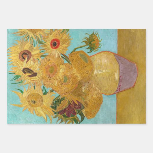 Vincent Van Gogh - Vase mit zwölf Sonnenblumen Geschenkpapier Set (Vorderseite 2)