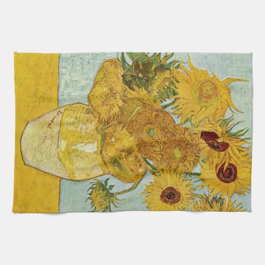 Vincent Van Gogh - Vase mit zwölf Sonnenblumen Geschirrtuch (Horizontal)