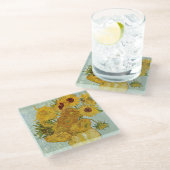 Vincent Van Gogh - Vase mit zwölf Sonnenblumen Glasuntersetzer (Schrägansicht)