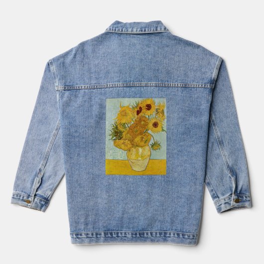 Vincent Van Gogh - Vase mit zwölf Sonnenblumen Jeansjacke (Rückseite)