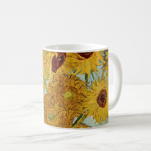 Vincent Van Gogh - Vase mit zwölf Sonnenblumen Kaffeetasse (VorderseiteRechts)