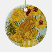 Vincent Van Gogh - Vase mit zwölf Sonnenblumen Keramik Ornament (Hinten)