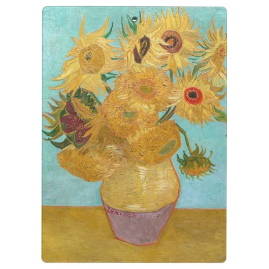 Vincent Van Gogh - Vase mit zwölf Sonnenblumen Klemmbrett (Rückseite)