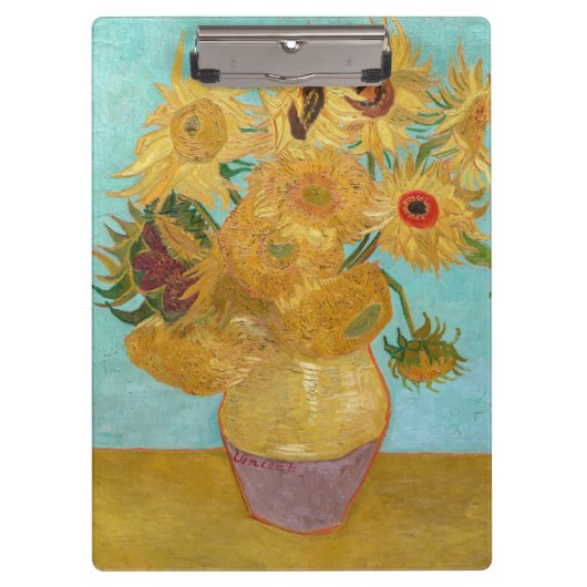 Vincent Van Gogh - Vase mit zwölf Sonnenblumen Klemmbrett (Vorderseite)