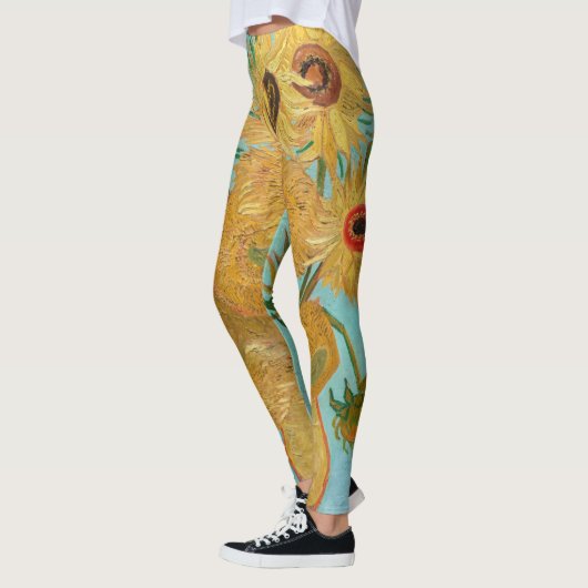 Vincent Van Gogh - Vase mit zwölf Sonnenblumen Leggings (Links)