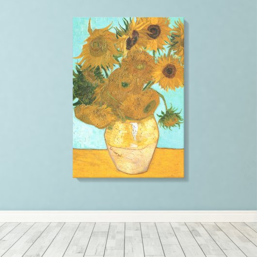 Vincent van Gogh - Vase mit zwölf Sonnenblumen Leinwanddruck (Insitu (Holzboden))