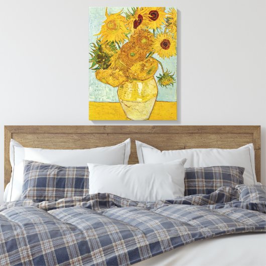 Vincent Van Gogh - Vase mit zwölf Sonnenblumen Leinwanddruck (Insitu (Schlafzimmer))