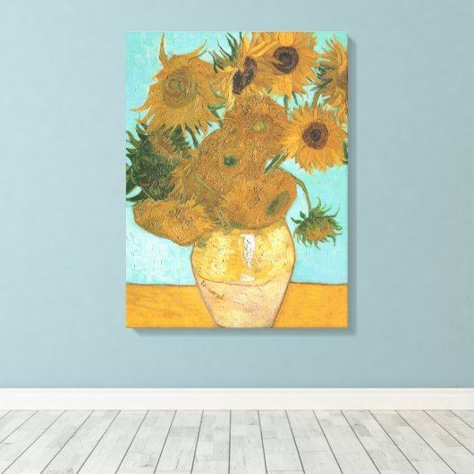 Vincent van Gogh - Vase mit zwölf Sonnenblumen Leinwanddruck (Insitu (Holzboden))