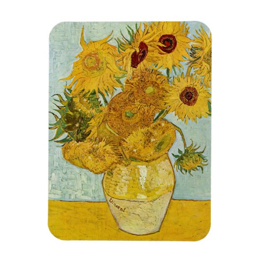 Vincent Van Gogh - Vase mit zwölf Sonnenblumen Magnet (Vertikal)