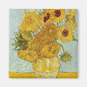 Vincent Van Gogh - Vase mit zwölf Sonnenblumen Magnet (Vorne)