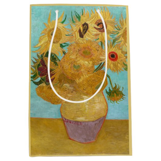 Vincent Van Gogh - Vase mit zwölf Sonnenblumen Mittlere Geschenktüte (Vorderseite)