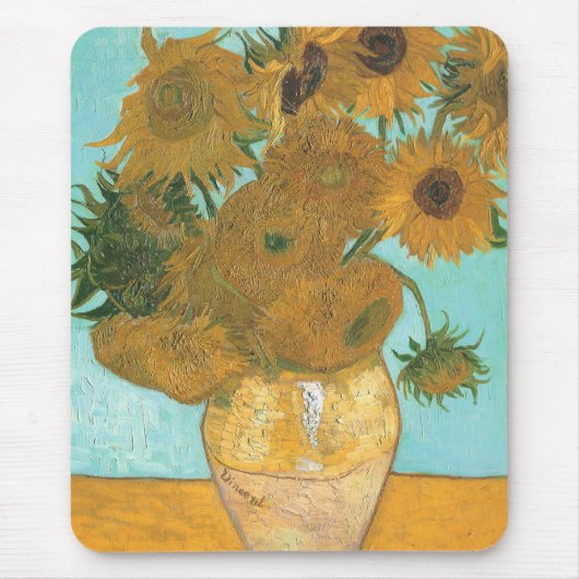 Vincent van Gogh - Vase mit zwölf Sonnenblumen Mousepad (Vorne)