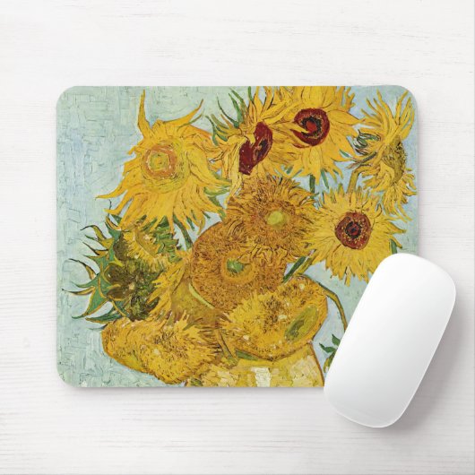 Vincent Van Gogh - Vase mit zwölf Sonnenblumen Mousepad (Mit Mouse)
