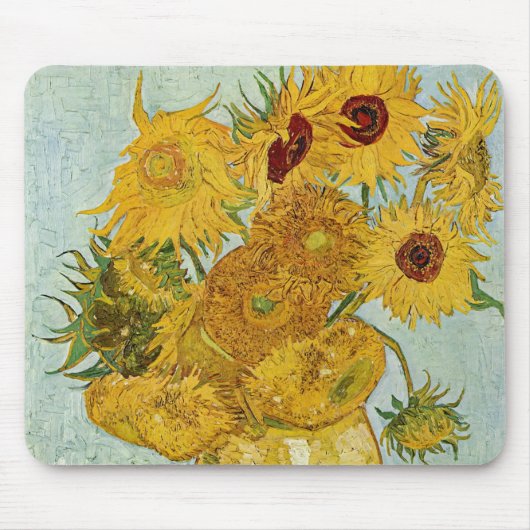 Vincent Van Gogh - Vase mit zwölf Sonnenblumen Mousepad (Vorne)