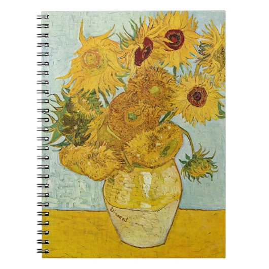 Vincent Van Gogh - Vase mit zwölf Sonnenblumen Notizblock (Vorderseite)