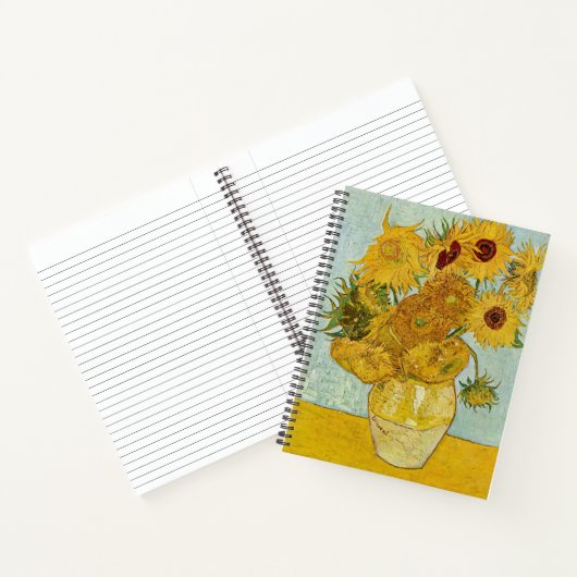 Vincent Van Gogh - Vase mit zwölf Sonnenblumen Notizblock (Innenseite)