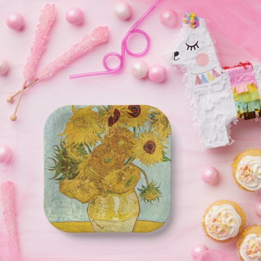 Vincent Van Gogh - Vase mit zwölf Sonnenblumen Pappteller (Party)