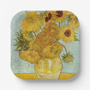 Vincent Van Gogh - Vase mit zwölf Sonnenblumen Pappteller