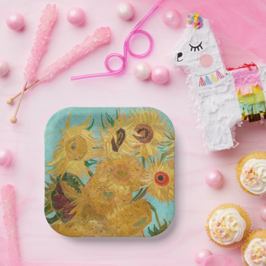 Vincent Van Gogh - Vase mit zwölf Sonnenblumen Pappteller (Party)