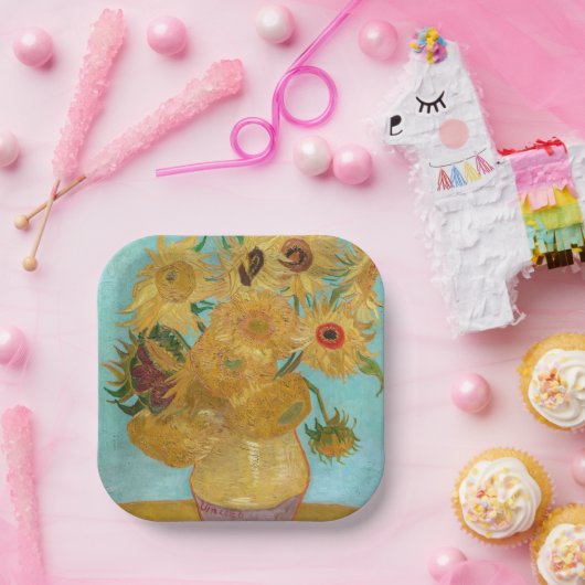 Vincent Van Gogh - Vase mit zwölf Sonnenblumen Pappteller (Party)